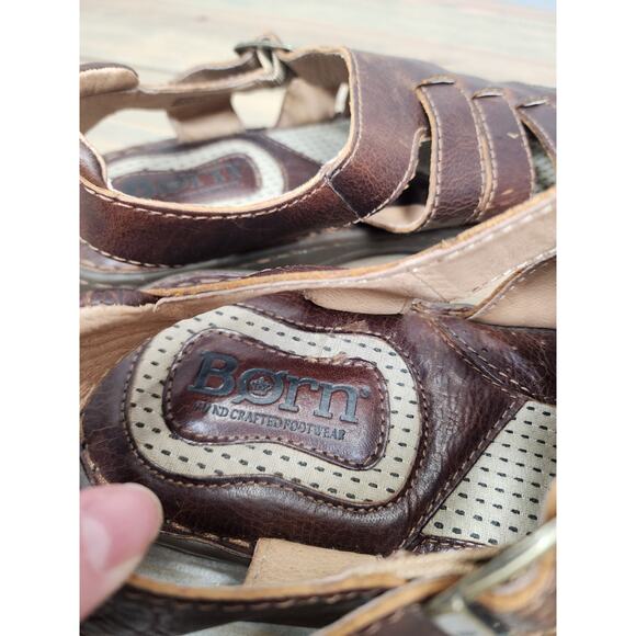 Born Fisherman Brown Leather Open Toe Casual Sandal Men 12 US main image 6